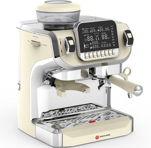 TC520 Espresso Machine with Milk Frother，Semi Automatic Coffee Machine with Grinder,Easy to Use Espresso Coffee Maker with 6 Inch Large Screen,15 Bar Pressure Pump,Pid Temperature Control.