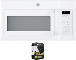 JVM6175DKWW 1.7 Cu. Ft. Over-The-Ran Sensor Microwave Oven White Bundle with 2 YR CPS Enhanced Protection Pack